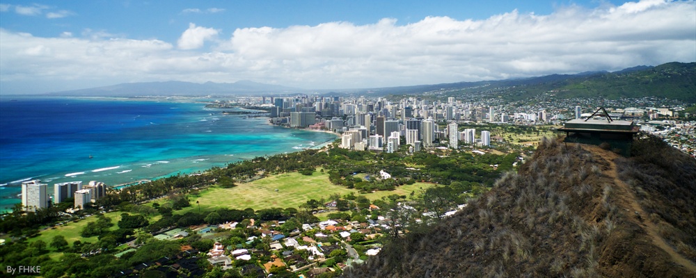 Honolulu (Viewed form Diamond Head Crater Observation Station)